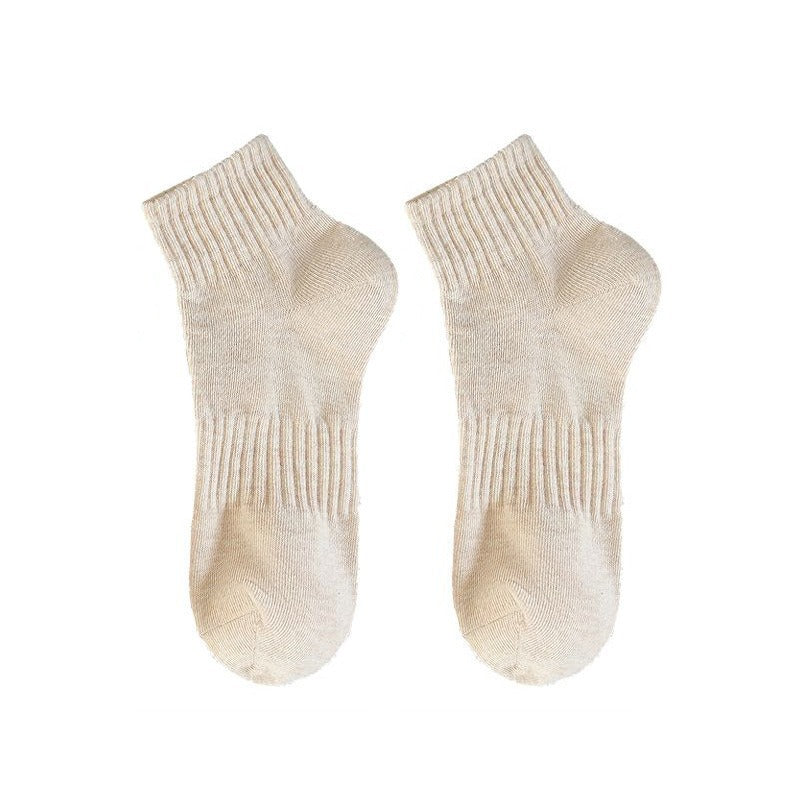 Womens Mid-calf Socks Solid-color Athletic Socks
