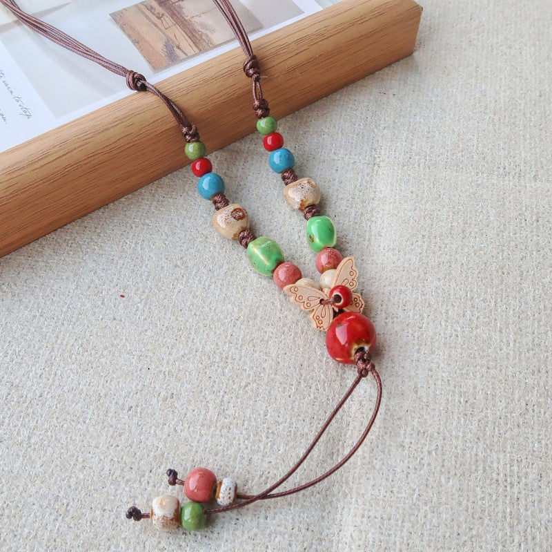 Vintage Ethnic-Style Ceramic Necklace For Women