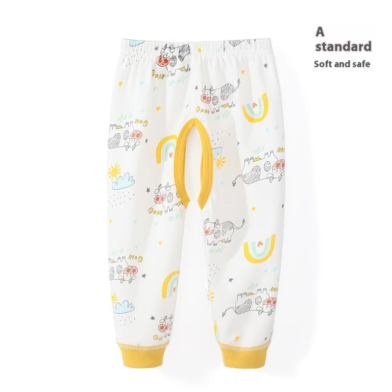 Boy Open-seat Pants Baby Trousers Pure Cotton