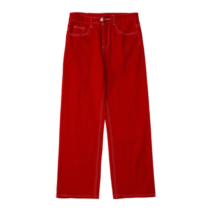 Flame Embroidery Casual Jeans Men