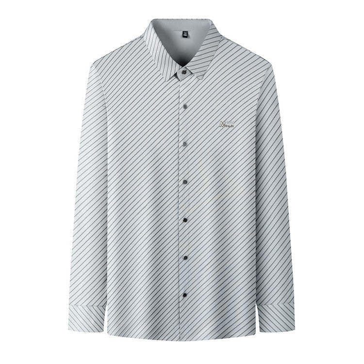 Long-sleeved Striped Mens Shirt