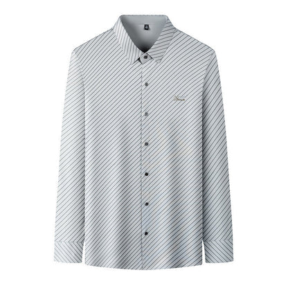 Long-sleeved Striped Mens Shirt