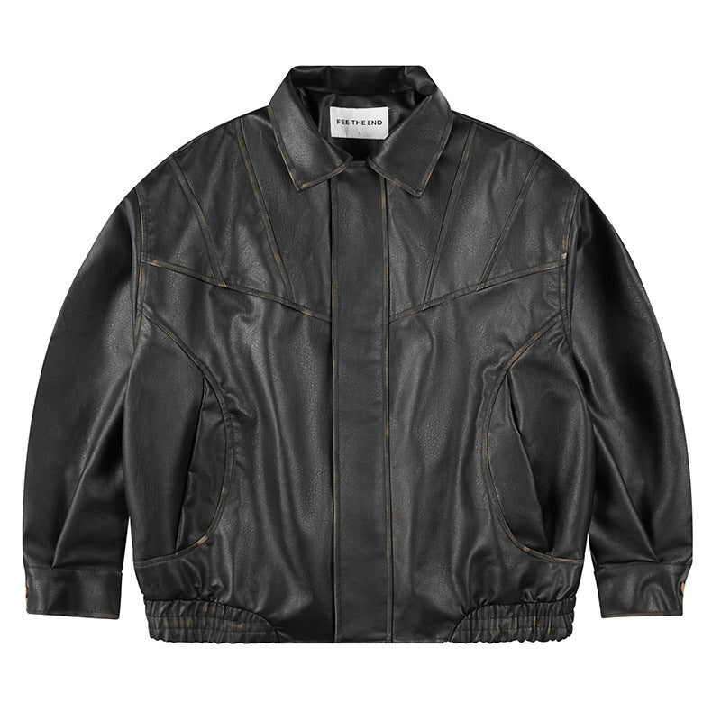 Retro Leather Clothing For Men And Women Loose