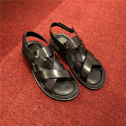 Summer Genuine Leather Casual Sandals Men