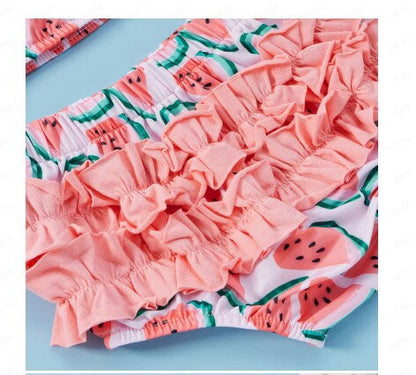 Girls' Bow Halter Lace-up Suit