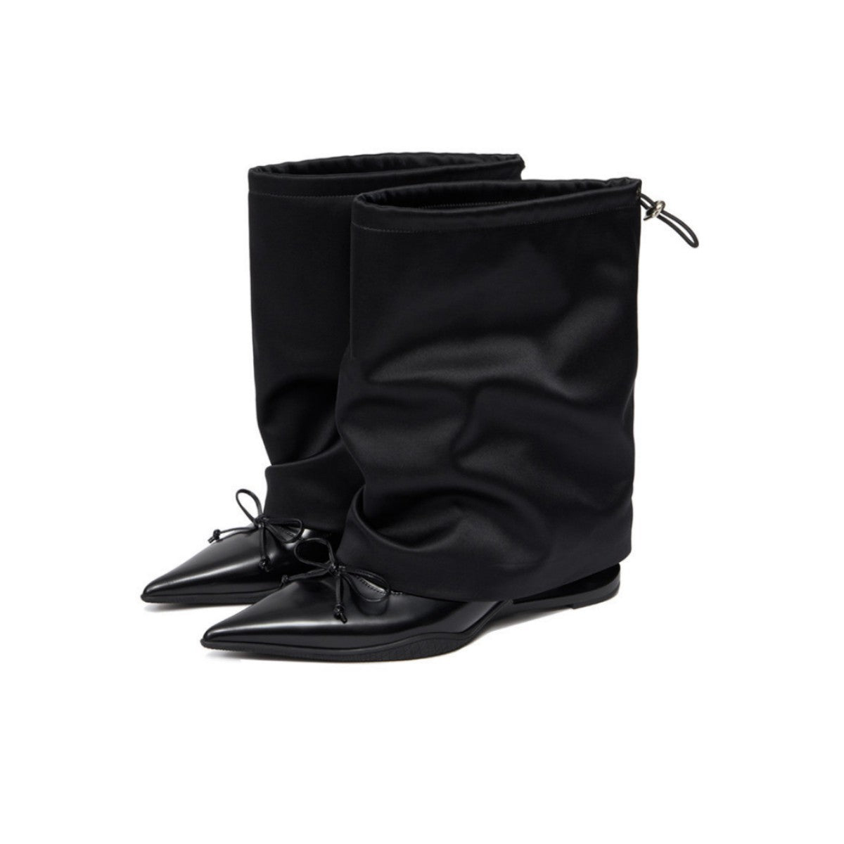Black Wedge-heeled High-heel Ankle Boots With Straps Slim-fit Boots In British Style For Women Lace-up