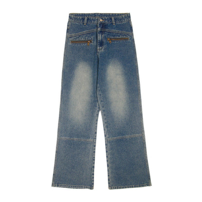 Fashion American Stitching Zipper Jeans Men