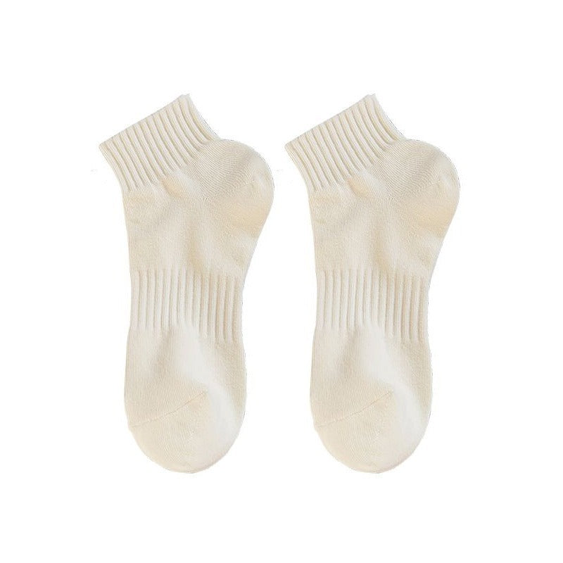 Womens Mid-calf Socks Solid-color Athletic Socks