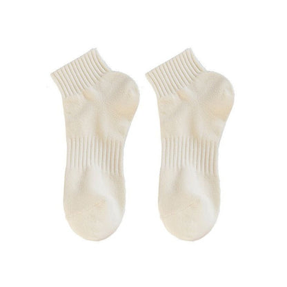 Womens Mid-calf Socks Solid-color Athletic Socks