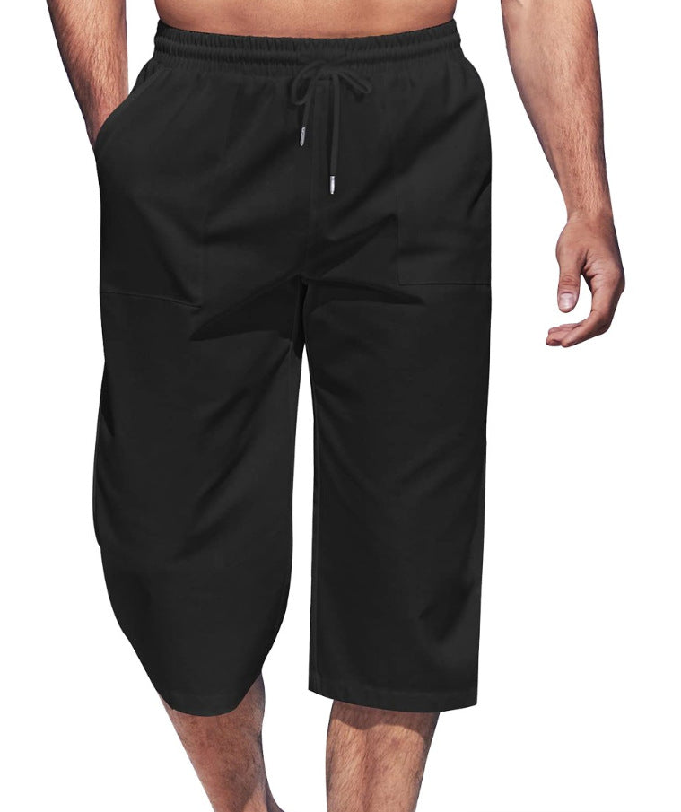 Men S Summer Casual Sports Shorts, Loose And Breathable 7 8 Length Beach Shorts  Trendy And Versatile Style