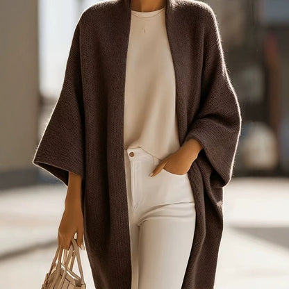 Women's Solid-color Versatile Knitted Shawl Jacket