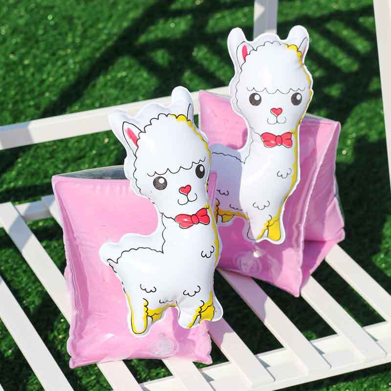 Kids Swimming Long White Silk Sleeves Arm Floats Animal Long White Silk Sleeves Arm Ring