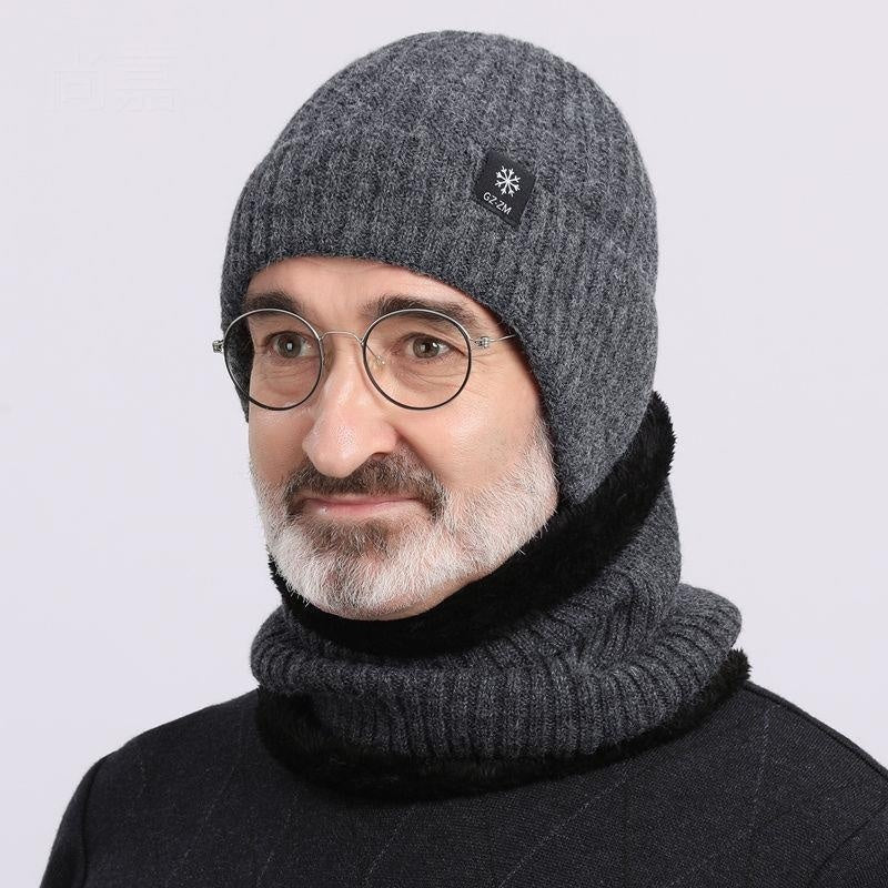 Middle-aged Elderly Men's Wool Ear Protection Hat