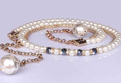 Pearl Waist Chain Fashion All-match Thin Belt With Rhinestone Decoration