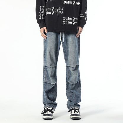 Elastic Waist Workwear Paratrooper Jeans Men