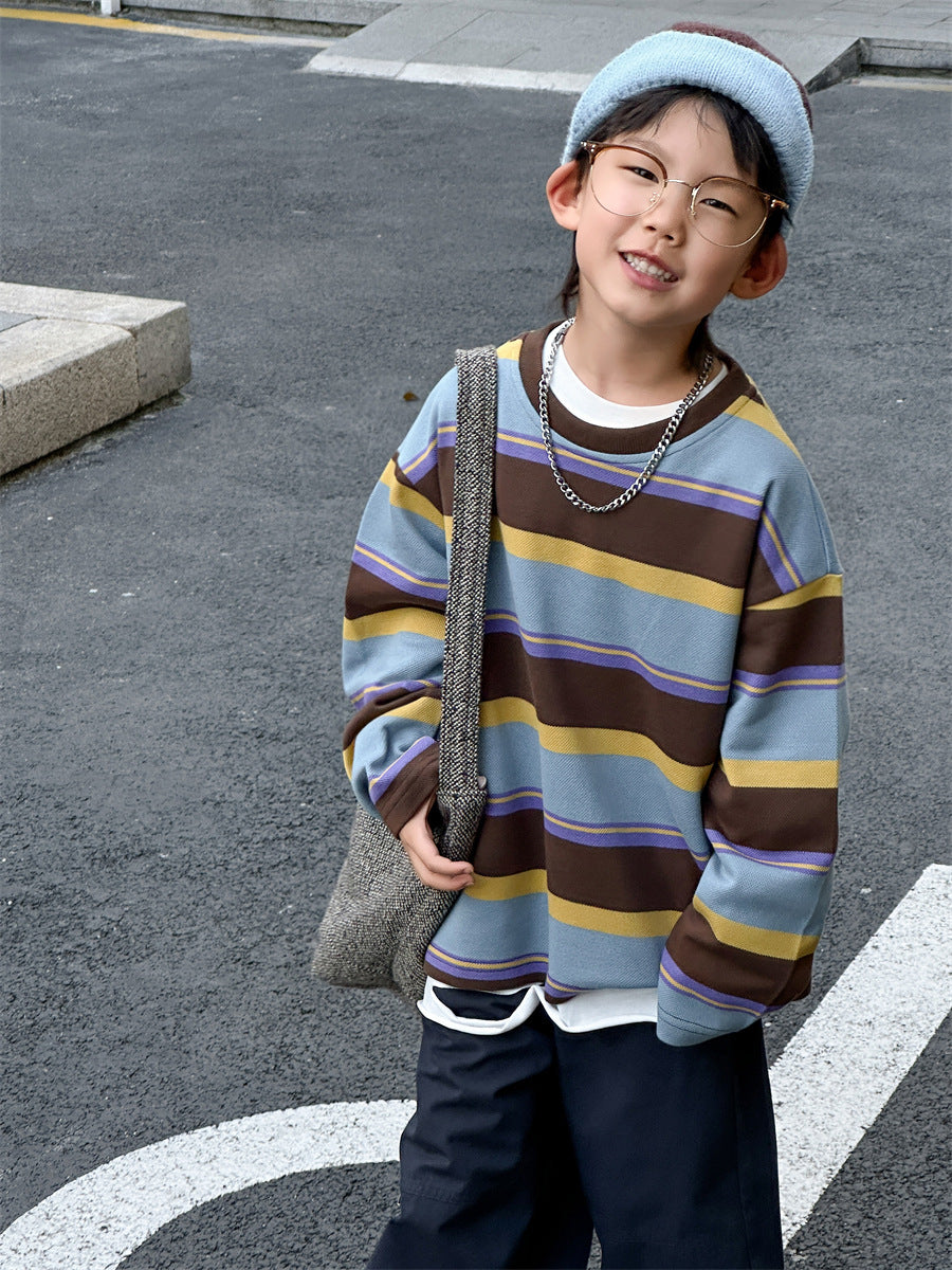 Loose Top Boys' Clothes Stripes