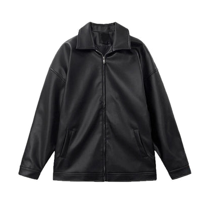 Men's Korean Leather Casual Baseball Jacket