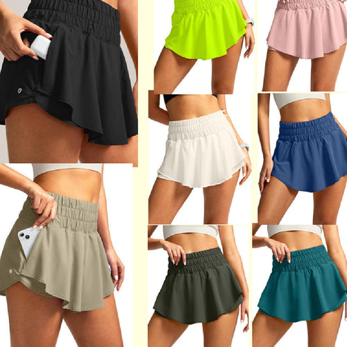 High Waist Double-layer Tennis Skirt
