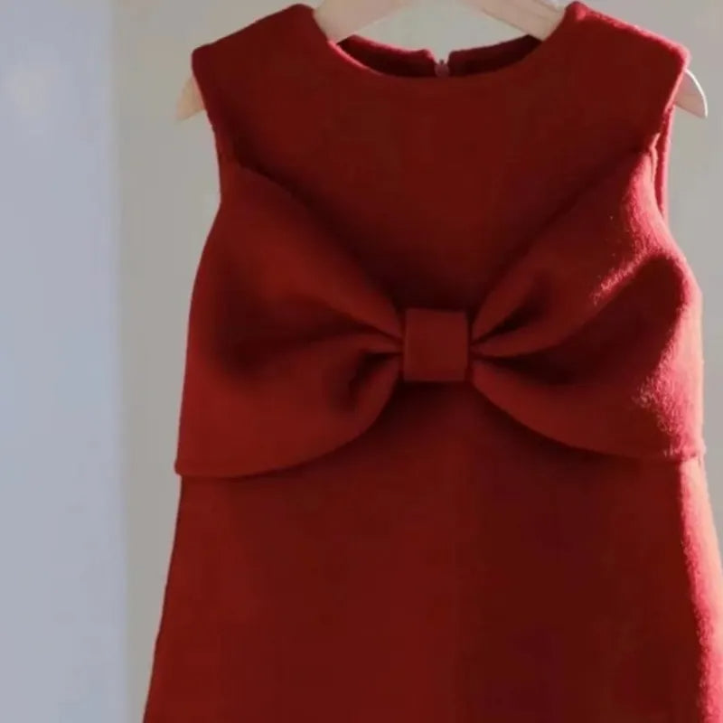 New Year Clothes Red Woolen Suit Children Baby