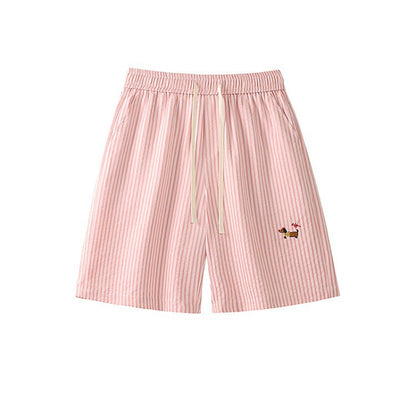 Striped Dachshund Casual Shorts For Men