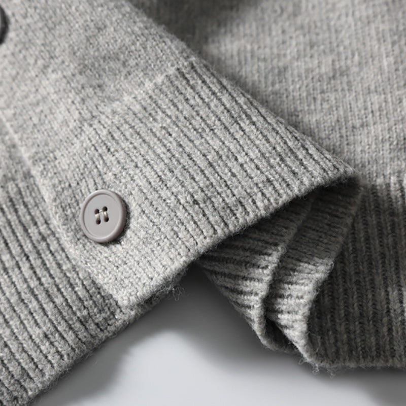 Cardigan Sweater Mens Loose-fit Casual Knitwear Coat