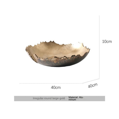 Modern Luxury Oval Edge Decorative Tray Creative Home Dining Table Fruit Plate Ornament