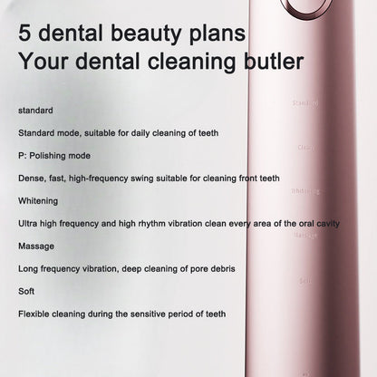 Adult electric toothbrush with three sides rechargeable sonic vibration waterproof electric toothbrush