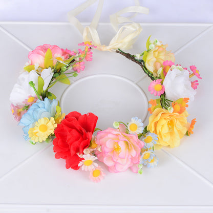 Simulated Chrysanthemum Flower Wreath, Starry Sky, Hibiscus Flower Wreath, Bridal Wedding Photography
