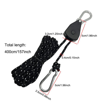 Outdoor camping canopy wind rope tent rope pulley adjuster windproof rope light fixture buckle hanging rope adjustable lifting
