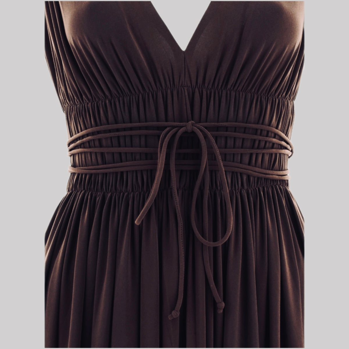 NORMA KAMALI Goddess Dress Unlined Women's Sz XL/42 Chocolate KK3233PL292028