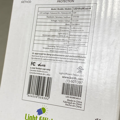 ADAPTACION BOLARDO LED Bollard Retrofit Lamp Light White LED-8038E345-A