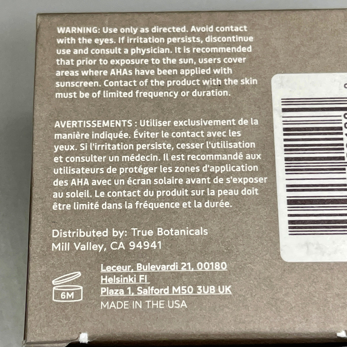 TRUE BOTANICALS Lactic Acid Resurfacing Moisture Face Mask 1 fl oz (New)