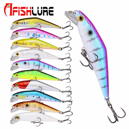 AFISHLURE Bass Wobblers Trout Fishing Lure  66mm/8g Minnow  Hard Baits Iscas Artificial Pesca Leurre