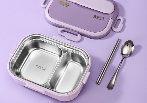 Classic fashion 304 stainless steel large capacity compartment insulation lunch box lunch box