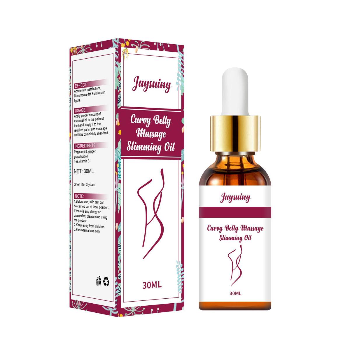 Body Shaping Essential Oil, Slimming Fat Belly Thighs Body Slimming Beauty Massage Essential Oil