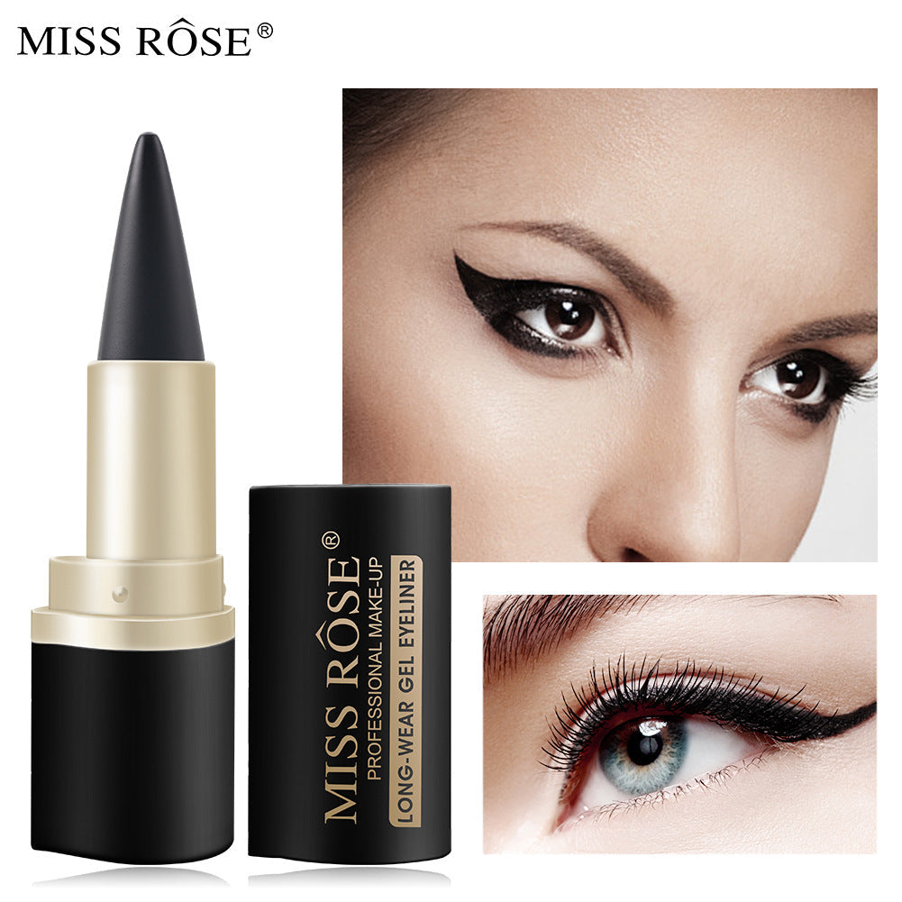 Waterproof Eyeliner Quick Drying Matt Eyeliner Single Head Black Solid Rich Eyeliner Ointment