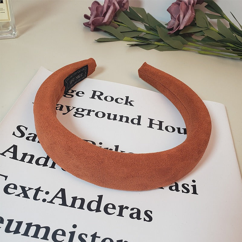 Candy colored velvet with wide edge sponge headband flocking