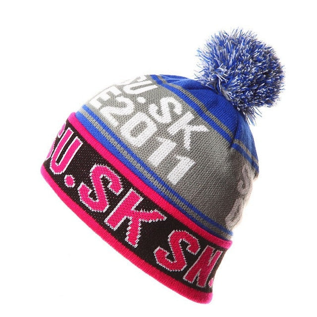 NEW Skiing Hats for Christmas  Women Warm Winter Knitting Skating Skull Cap Hat Beanies Turtleneck Caps Ski Cap Snowboard Hat