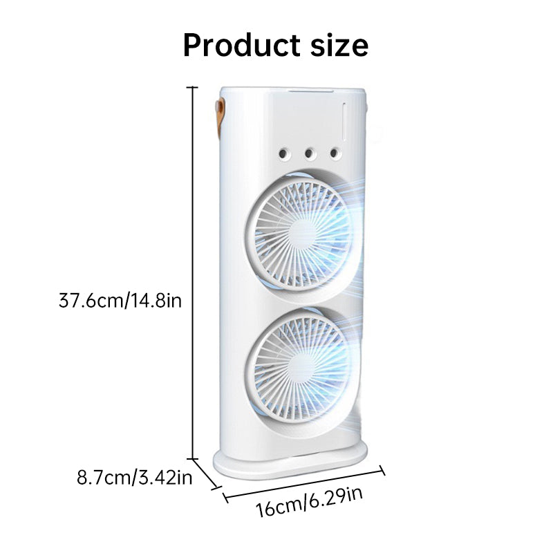 Rechargeable Portable Mini Fan with Spray Cooling – Desktop/ Room Use, Ventilation & LED Light