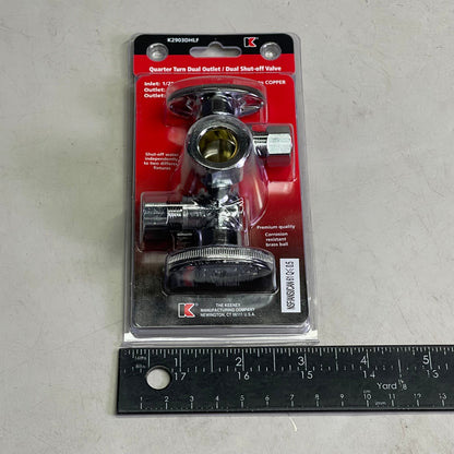 KEENEY Quarter Turn 3-Way Dual Shut-off Valve 5/8"OD x 3/8"OD x 3/8"OD K2903DHLF