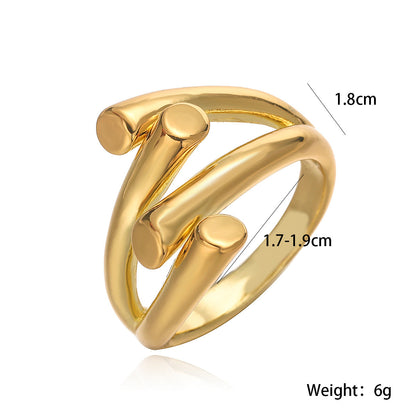 Simple and personalized smooth irregular geometric ring for women niche and versatile ring