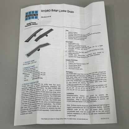 LATICRETE Stainless Steel Hydro Ban Linear T Trough Drain 32"