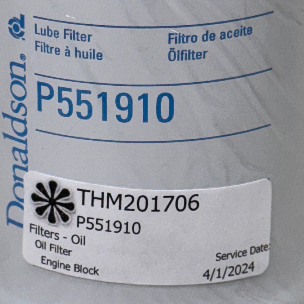 DONALDSON Lube Filter Full Flow Spin-On for Peak Performance P551910