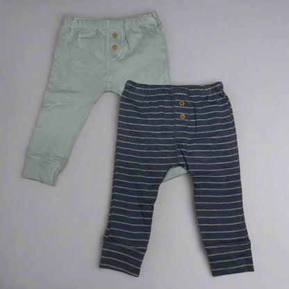 CARTERS (SET OF 2) Pull-On 100% Cotton Pants Baby Boy's Sz 9M Blue 1S99510