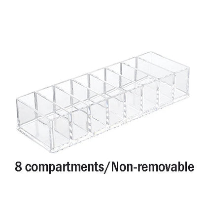 Household Transparent Divided Cosmetic Storage Box Sorting and Detachable Plastic Desktop Storage Box