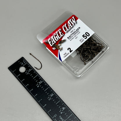 EAGLE CLAW High Carbon Steel Worms & Chunk Bait Holder Bronze #2 50pc 186F-2