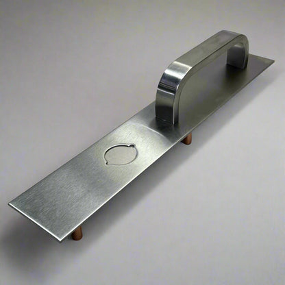 Fixed Pull Night Latch Trim w/ Cylinder Hole, Silver M99F/32D-G3