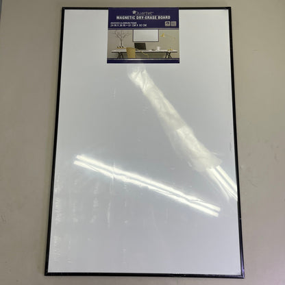 QUARTET Magnetic Dry-Erased Board Anodized Aluminum 36"x24" Black 21502-9