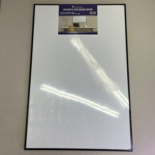 QUARTET Magnetic Dry-Erased Board Anodized Aluminum 36"x24" Black 21502-9