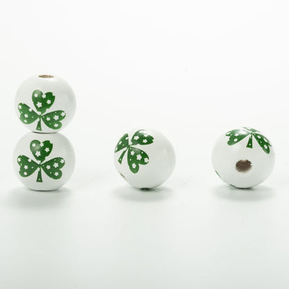 10pcs Irish Festival St. Patrick's Day Colorful Wooden Beads DIY Accessories